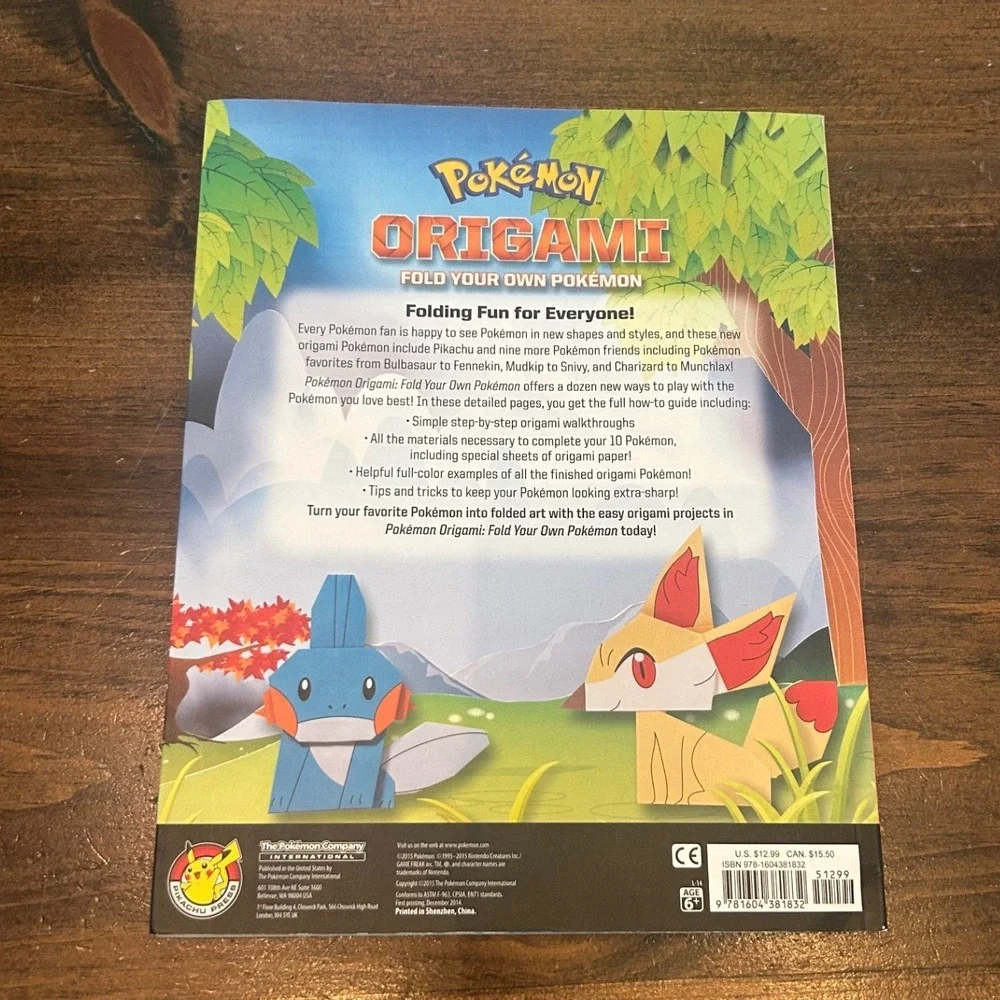 Pikachu Press Pokemon Origami Book Kids 2015 Paper Craft Nintendo Paper Crafting